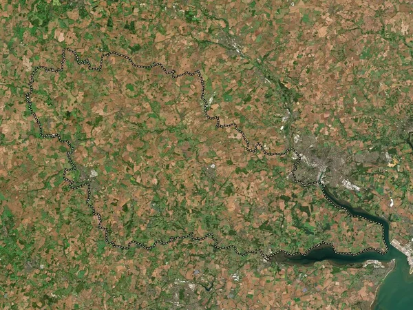 Babergh Distrito Não Metropolitano Inglaterra Grã Bretanha Mapa Satélite Baixa — Fotografia de Stock