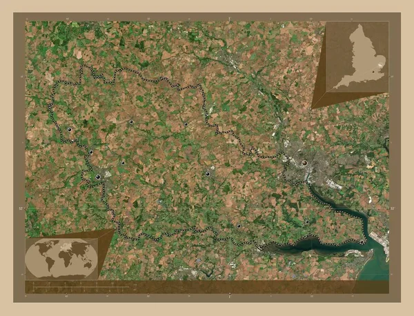 Babergh Distrito Metropolitano Inglaterra Gran Bretaña Mapa Satelital Baja Resolución —  Fotos de Stock