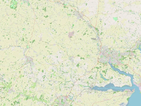 Babergh Distretto Non Metropolitano Dell Inghilterra Gran Bretagna Mappa Stradale — Foto Stock