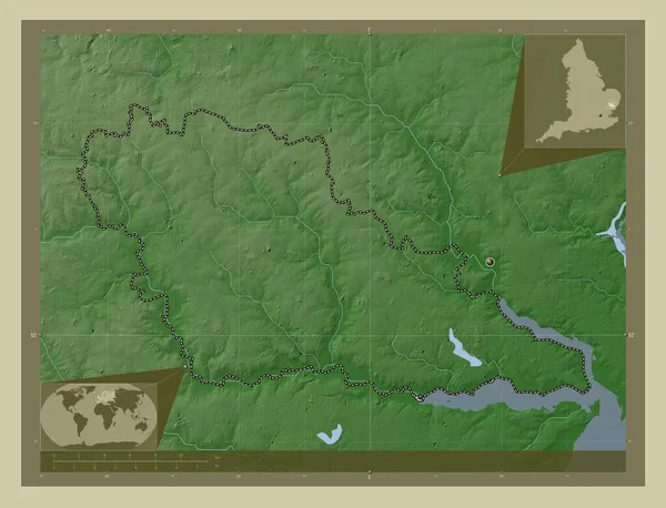 Баберґ Нестоличний Район Англії Велика Британія Висота Карти Забарвлена Вікі — стокове фото