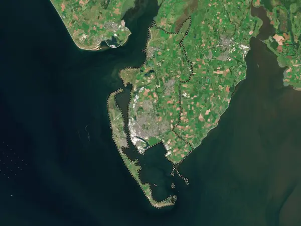 Barrow Furness Englands Icke Storstadsdistrikt Storbritannien Lågupplöst Satellitkarta — Stockfoto