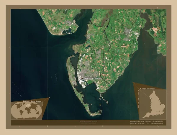 Барроу Фесс Неметаморфозный Район Англии Великобритания Карта Спутника Низкого Разрешения — стоковое фото