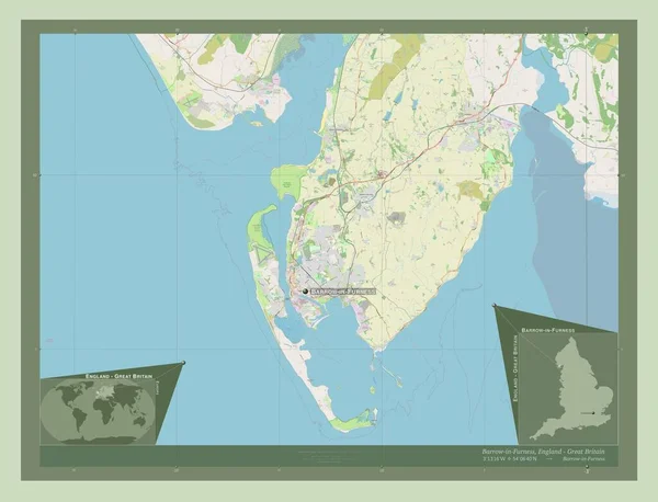 Barrow Furness Distretto Non Metropolitano Dell Inghilterra Gran Bretagna Mappa — Foto Stock