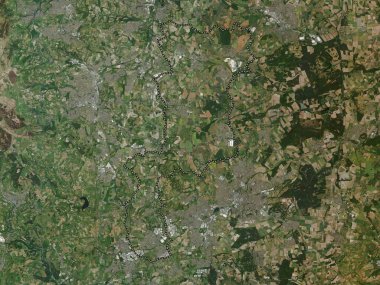 Bolsover, İngiltere 'nin metropolitan olmayan bölgesi - Büyük Britanya. Yüksek çözünürlüklü uydu haritası