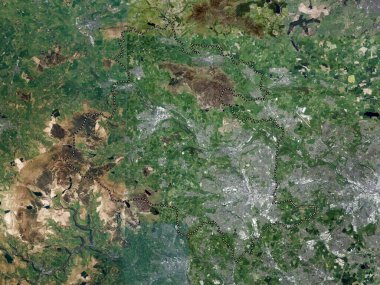 Bradford, İngiltere idari kontluğu - Büyük Britanya. Yüksek çözünürlüklü uydu haritası