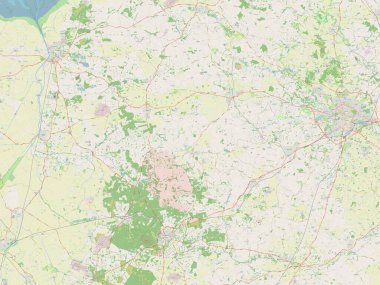 Breckland, İngiltere 'nin metropolitan olmayan bölgesi - Büyük Britanya. Açık Sokak Haritası