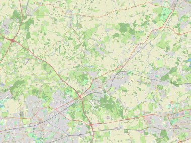 Brentwood, İngiltere 'nin metropolitan olmayan bölgesi, Büyük Britanya. Açık Sokak Haritası