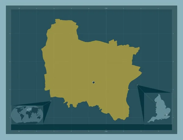 巴西尔登 英格兰的非大都市地区 大不列颠 固体的颜色形状 角辅助位置图 — 图库照片