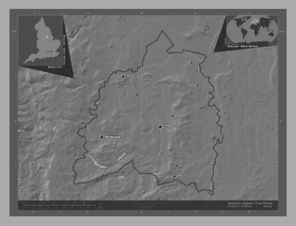 Блэтло Неметаморфозный Район Англии Великобритания Карта Рельефа Билевела Озерами Реками — стоковое фото
