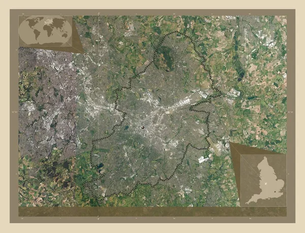 Бірмінгем Адміністративний Округ Англії Велика Британія Супутникова Карта Високої Роздільної — стокове фото