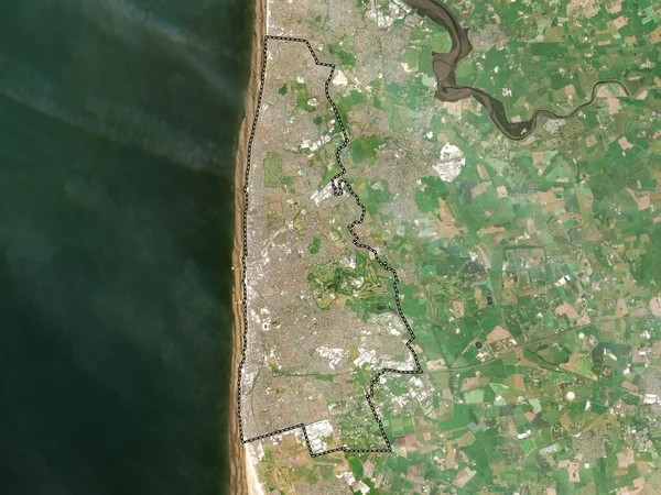 Blackpool Comté Administratif Angleterre Grande Bretagne Carte Satellite Basse Résolution — Photo