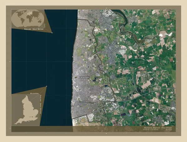 Blackpool Contea Amministrativa Dell Inghilterra Gran Bretagna Mappa Satellitare Alta — Foto Stock