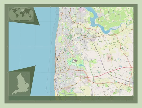 Blackpool Contea Amministrativa Dell Inghilterra Gran Bretagna Mappa Stradale Aperta — Foto Stock