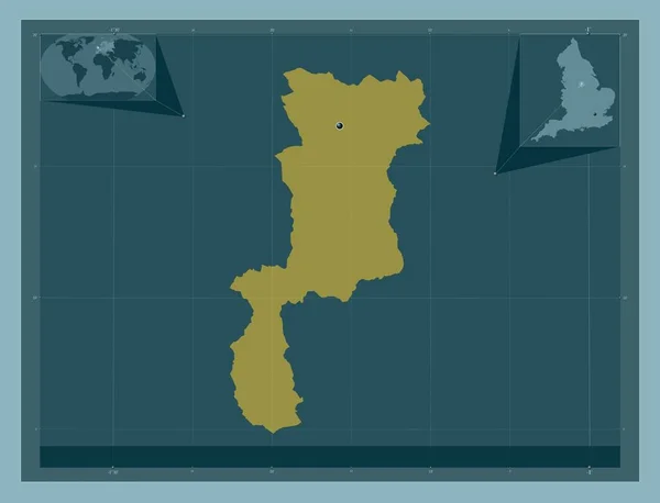 布尔索夫 英格兰非大都市地区 大不列颠 固体的颜色形状 角辅助位置图 — 图库照片