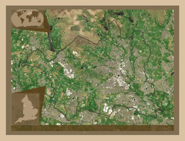Bolton Englands Administrativa Län Storbritannien Lågupplöst Satellitkarta Platser För Större — Stockfoto