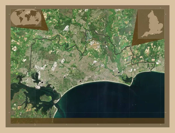 Bournemouth Christchurch Poole Autoridad Unitaria Inglaterra Gran Bretaña Mapa Satelital —  Fotos de Stock