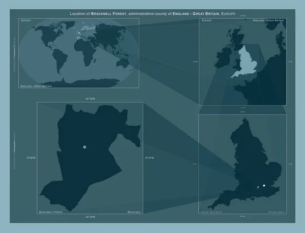 Бракнелл Форест Административный Округ Англии Великобритания Диаграмма Показывающая Расположение Региона — стоковое фото