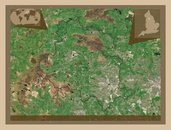 Bradford Bestuurlijke Graafschap Engeland Groot Brittannië Lage Resolutie Satellietkaart Locaties — Stockfoto