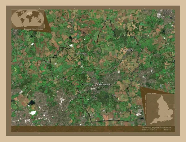 Μπρέντγουντ Μητροπολιτική Περιφέρεια Αγγλίας Μεγάλης Βρετανίας Δορυφορικός Χάρτης Χαμηλής Ανάλυσης — Φωτογραφία Αρχείου