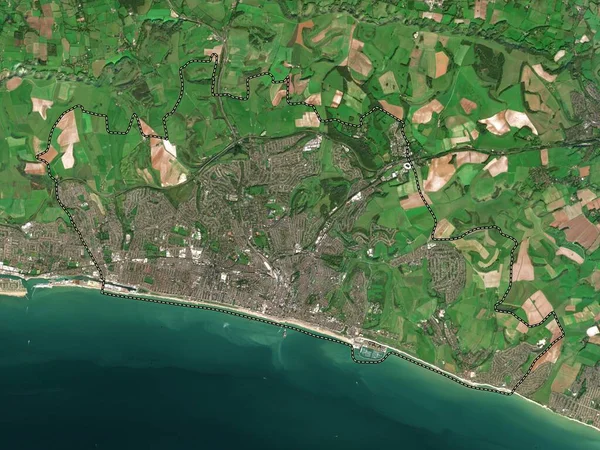 Brighton Och Hove Enhetlig Auktoritet England Storbritannien Lågupplöst Satellitkarta — Stockfoto