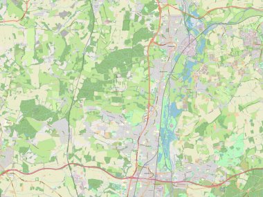Broxbourne, İngiltere 'nin metropolitan olmayan bölgesi - Büyük Britanya. Açık Sokak Haritası