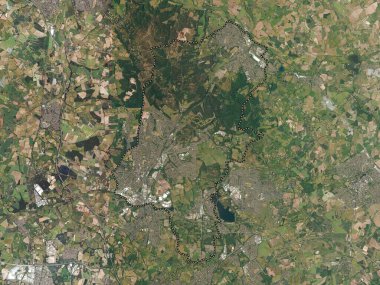 Cannock Chase, İngiltere 'nin metropolitan olmayan bölgesi, Büyük Britanya. Yüksek çözünürlüklü uydu haritası