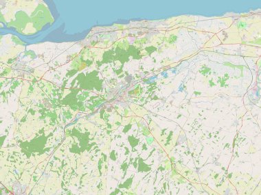 Canterbury, İngiltere 'nin metropolitan olmayan bölgesi - Büyük Britanya. Açık Sokak Haritası