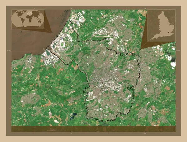 Ciudad Bristol Autoridad Unitaria Inglaterra Gran Bretaña Mapa Satelital Baja —  Fotos de Stock
