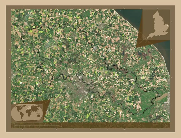 Broadland Distrito Metropolitano Inglaterra Gran Bretaña Mapa Satelital Baja Resolución —  Fotos de Stock