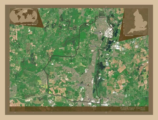 Броксборн Неметаморфозный Район Англии Великобритания Карта Спутника Низкого Разрешения Места — стоковое фото