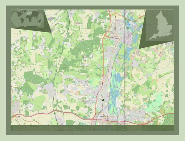 Broxbourne Distretto Non Metropolitano Dell Inghilterra Gran Bretagna Mappa Stradale — Foto Stock