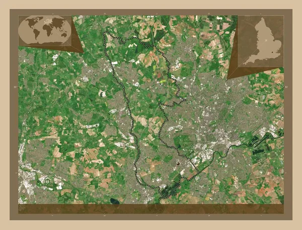 Broxtowe Distrito Não Metropolitano Inglaterra Grã Bretanha Mapa Satélite Baixa — Fotografia de Stock