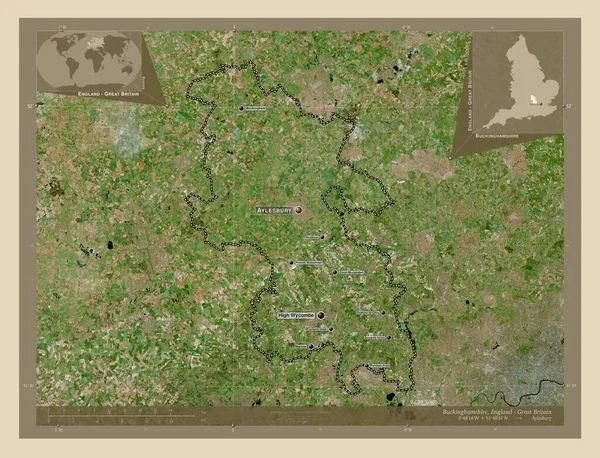 Buckinghamshire Condado Administrativo Inglaterra Gran Bretaña Mapa Satelital Alta Resolución —  Fotos de Stock