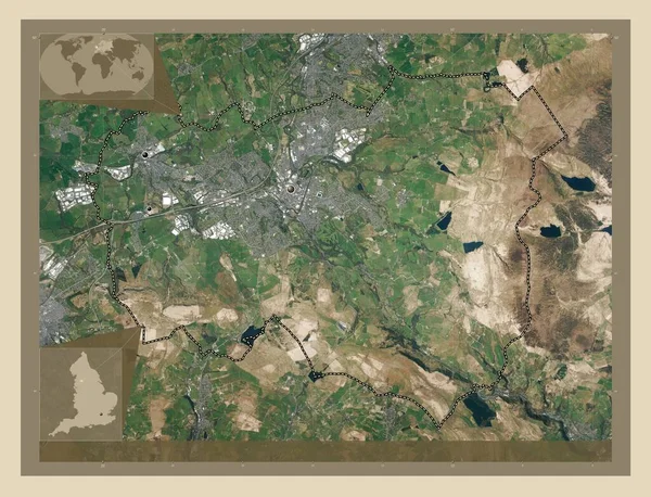 Burnley Distretto Non Metropolitano Dell Inghilterra Gran Bretagna Mappa Satellitare — Foto Stock