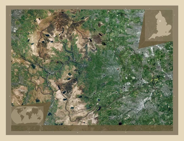 Calderdale Bestuurlijke Graafschap Engeland Groot Brittannië Satellietkaart Met Hoge Resolutie — Stockfoto