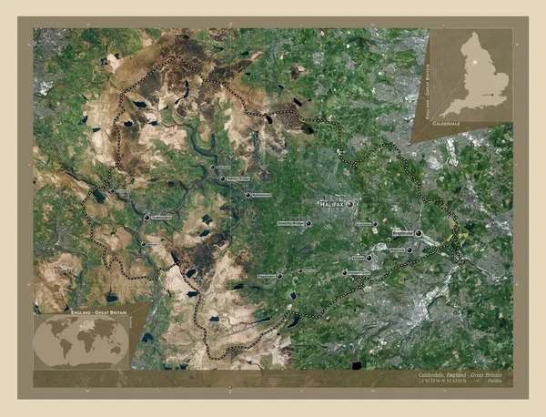 Колдердейл Административный Округ Англии Великобритания Спутниковая Карта Высокого Разрешения Места — стоковое фото