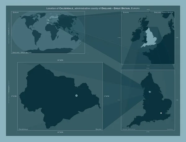 Колдердейл Административный Округ Англии Великобритания Диаграмма Показывающая Расположение Региона Крупных — стоковое фото