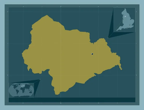 イギリスの行政郡 カルダーデール イギリス しっかりした色の形 コーナー補助位置図 — ストック写真