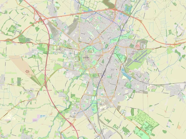 Cambridge Nicht Metropolregion Von England Großbritannien Open Street Map — Stockfoto