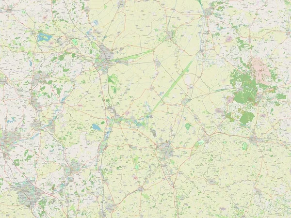 Cambridgeshire, İngiltere idari bölgesi - Büyük Britanya. Açık Sokak Haritası