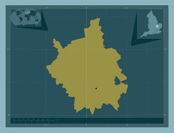 Cambridgeshire Condado Administrativo Inglaterra Gran Bretaña Forma Color Sólido Mapas —  Fotos de Stock