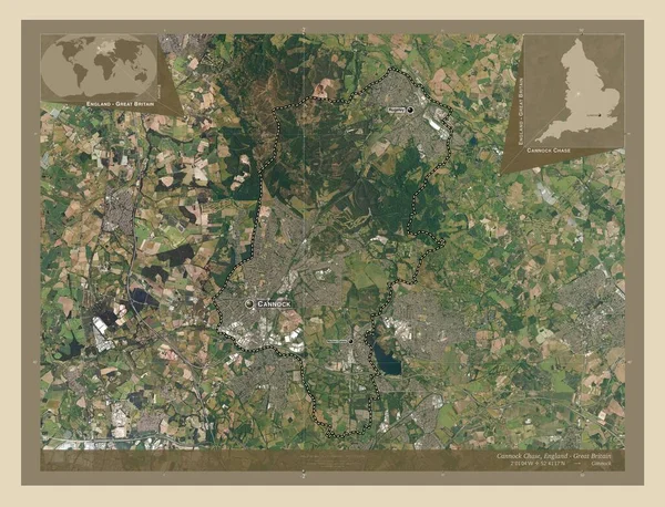 Cannock Chase Niet Grootstedelijk District Van Engeland Groot Brittannië Satellietkaart — Stockfoto