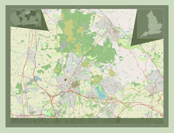 Cannock Chase Μητροπολιτική Περιφέρεια Αγγλίας Μεγάλης Βρετανίας Χάρτης Του Δρόμου — Φωτογραφία Αρχείου