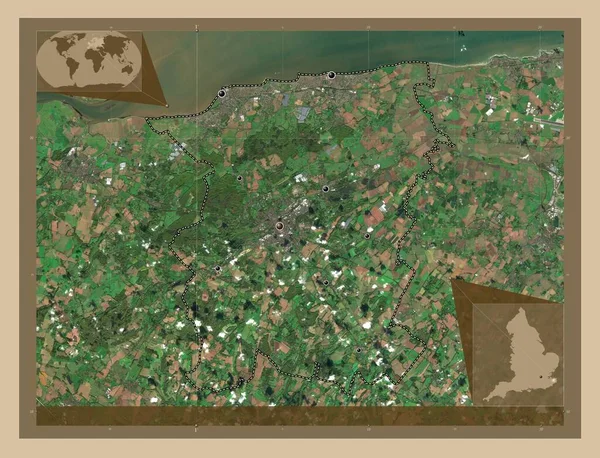 Canterbury Distretto Non Metropolitano Dell Inghilterra Gran Bretagna Mappa Satellitare — Foto Stock