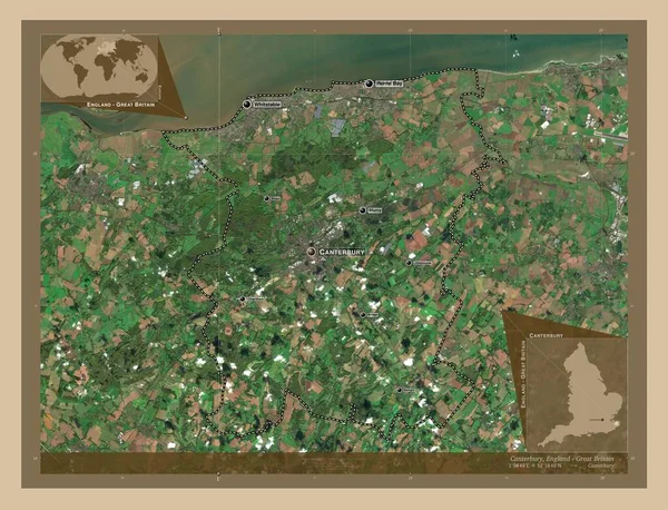 Canterbury Μητροπολιτική Περιφέρεια Αγγλίας Μεγάλης Βρετανίας Δορυφορικός Χάρτης Χαμηλής Ανάλυσης — Φωτογραφία Αρχείου