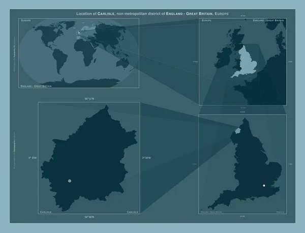 Карнеги Неметаморфозный Район Англии Великобритания Диаграмма Показывающая Расположение Региона Крупных — стоковое фото