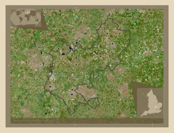 Central Bedfordshire Condado Administrativo Inglaterra Gran Bretaña Mapa Satelital Alta —  Fotos de Stock