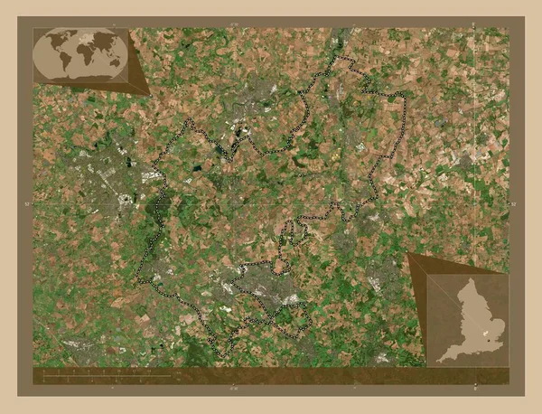 Central Bedfordshire Administrative County England Great Britain Low Resolution Satellite — Stock Photo, Image
