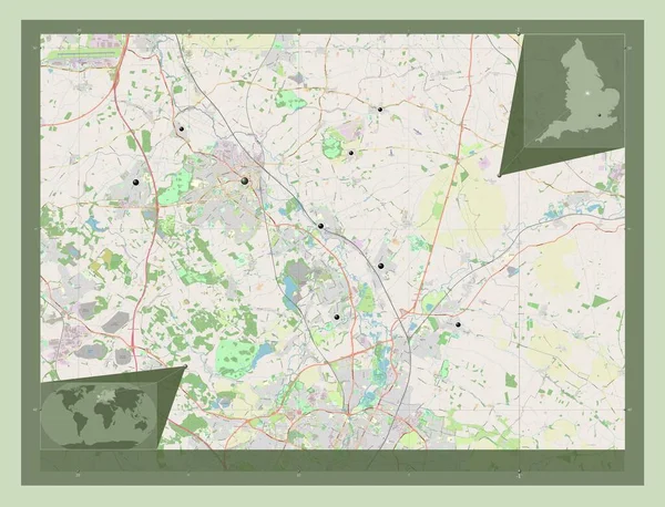 Charnwood Distrito Metropolitano Inglaterra Gran Bretaña Open Street Map Ubicaciones —  Fotos de Stock