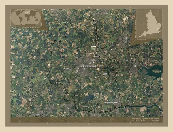 Chelmsford Nemetropolitní Okres Anglie Velká Británie Satelitní Mapa Vysokým Rozlišením — Stock fotografie